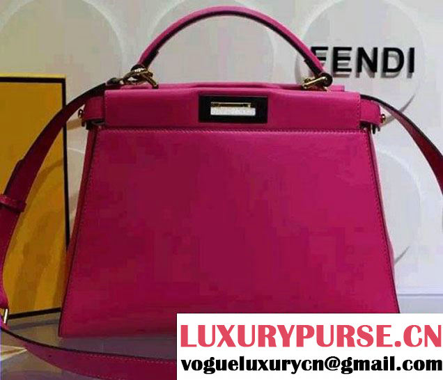 Fendi Calfskin Peekaboo Bag With Contrasting Edges Fuchsia 2015/2016