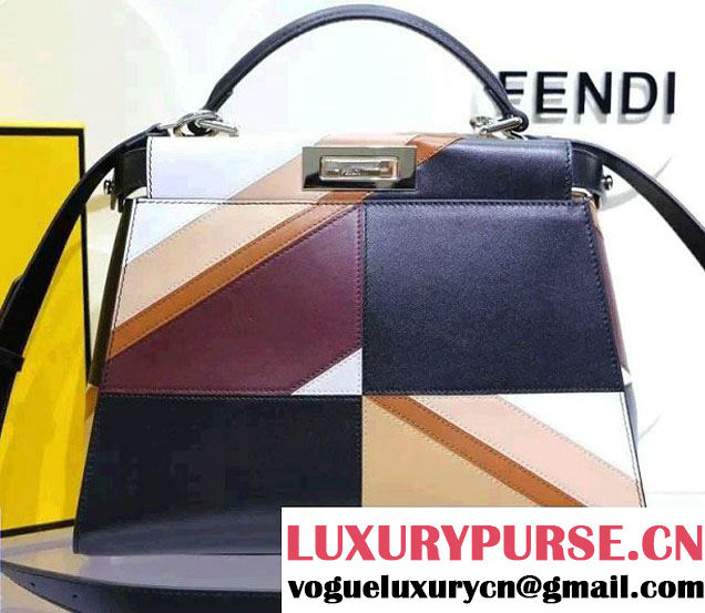 Fendi Geometric Color Block Peekaboo Bag Black 2015/2016