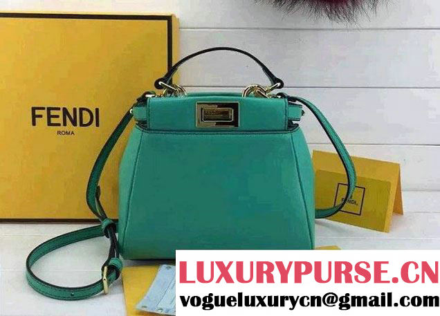 Fendi Peekaboo Micro Tote Bag Green Spring 2015