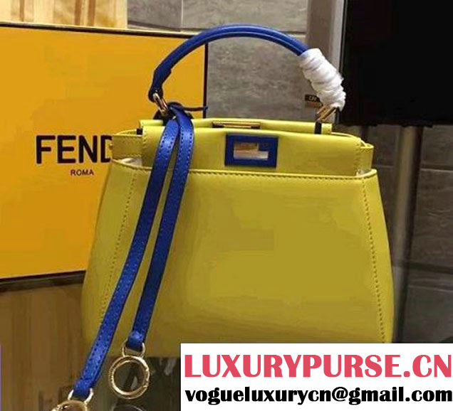 Fendi Peekaboo Mini Bag Yellow/Blue 2016