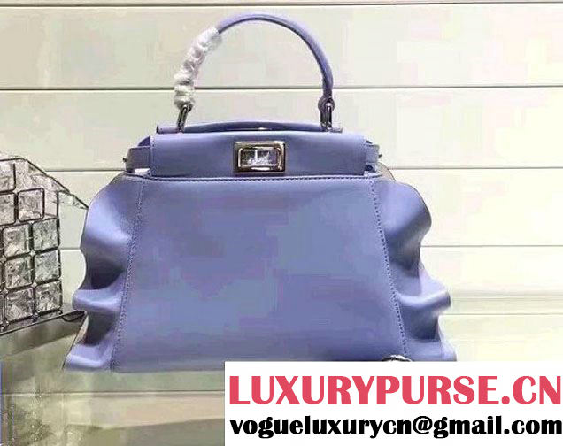 Fendi Wavy Mini Peekaboo Runway Bag Sky Blue