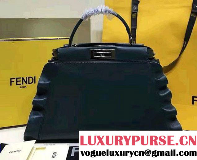 Fendi Wavy Peekaboo Runway Bag Dark Green Fall Winter 2016