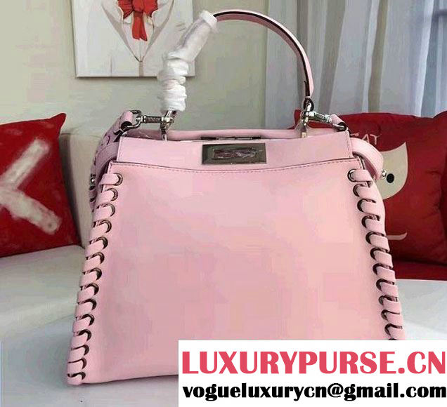 Fendi Interlaced Medium Peekaboo Bag light Pink 2016