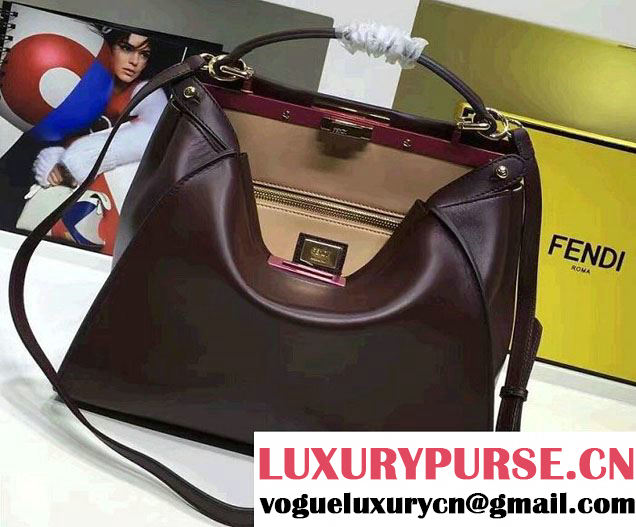 Fendi Calfskin Edge Detail Peekaboo Bag