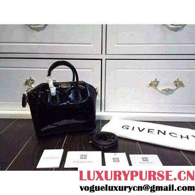 Givenchy Mini Antigona Tote Bag in Patent Goatskin Black (GAODE-082437 )