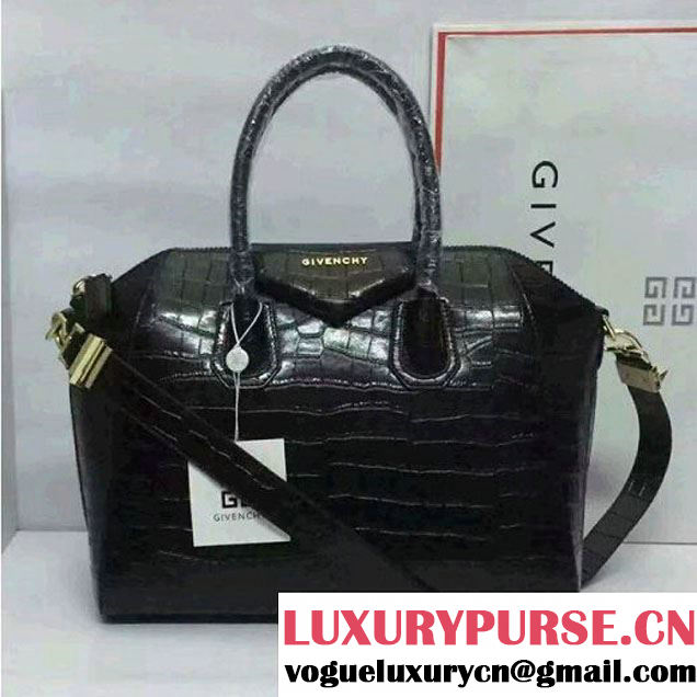 Givenchy Small/Medium Antigona Bag in Corco Pattern Calfskin Black (JX-6071342 )