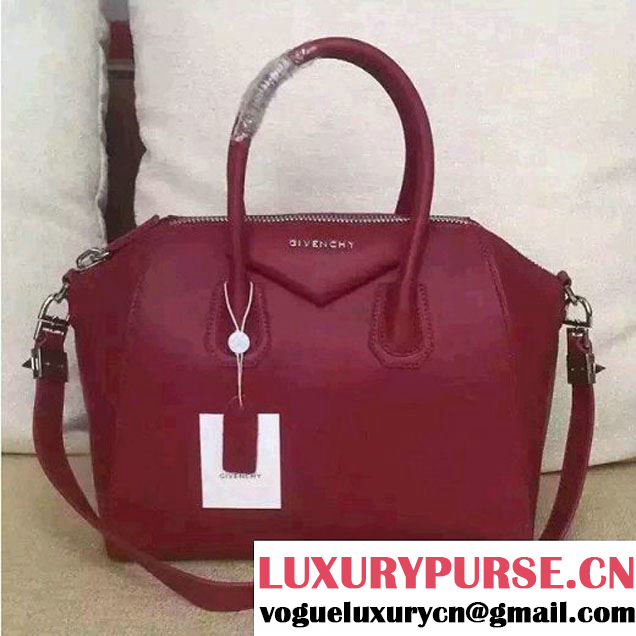 Givenchy Small/Medium Antigona Bag in Smooth Calfskin Burgundy (SHW) (JX-6071351 )