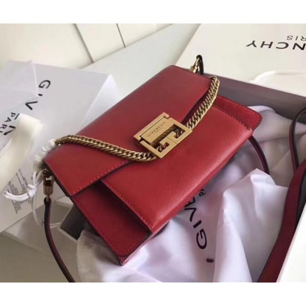 Givenchy GV3 Lambskin Shoulder Bag Red/Gold 2018