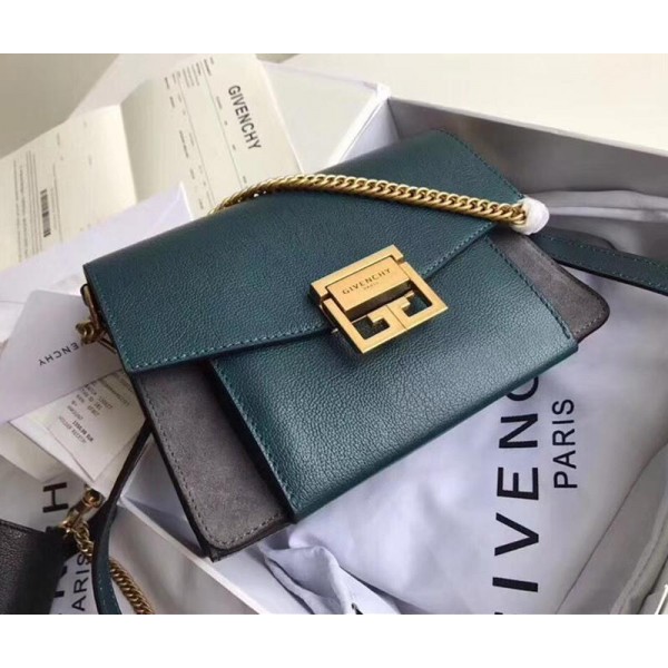 Givenchy GV3 Lambskin Shoulder Bag Green/Gold 2018