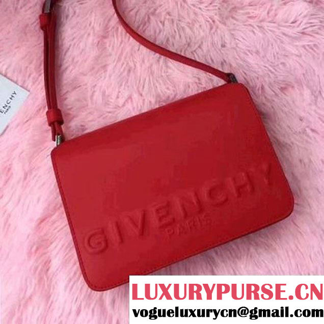 Givenchy Embossed Calf Leather Shoulder Bag Red 2017 (YS-7102311 )