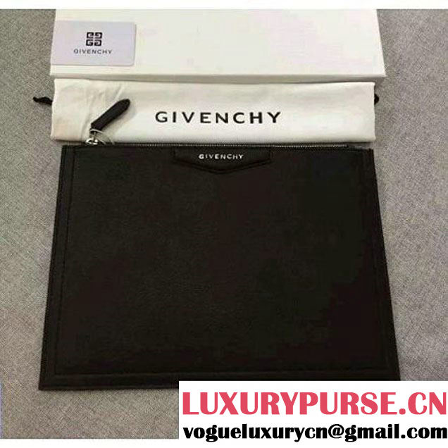 Givenchy Antigona Pouch Clutch Bag in Grainy Calfskin Black 2016 (YS-6071532 )