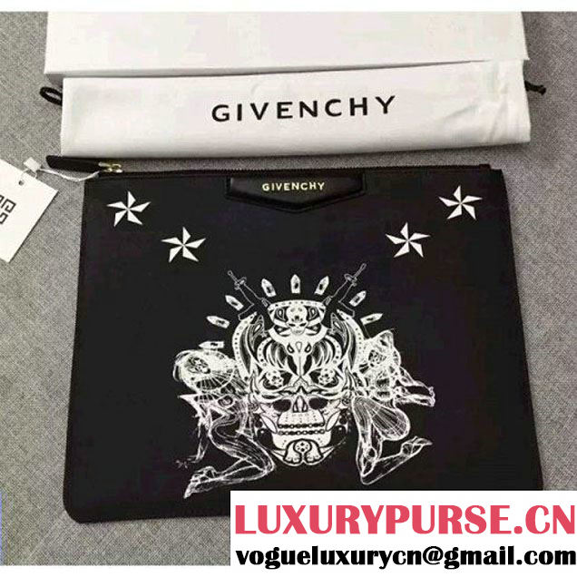 Givenchy Saffiano Calfskin Small Pouch Clutch Bag With Print (1) 2016 (YS-6071544 )