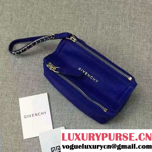 Givenchy Pandora Pouch Clutch Bag In Royal Blue Goatskin 2017 (YS-7032521 )