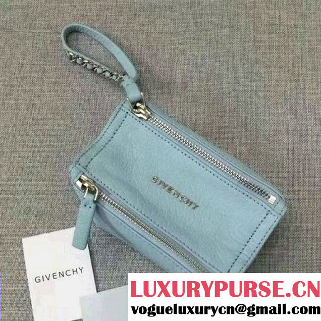 Givenchy Pandora Pouch Clutch Bag In Light Blue Goatskin 2017 (YS-7032522 )