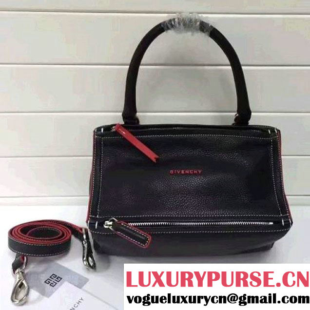 Givenchy New Medium Pandora Bag In Black Grained Calfskin With Red Details 2017 (YZ-7032427 )