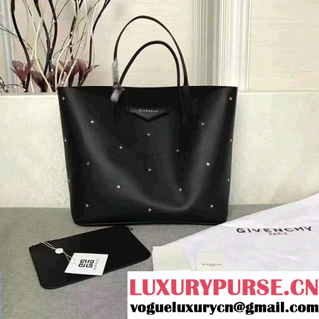 Givenchy Shopping Tote In Black Leather With Metal Cross 2017 (A69-7032422 )