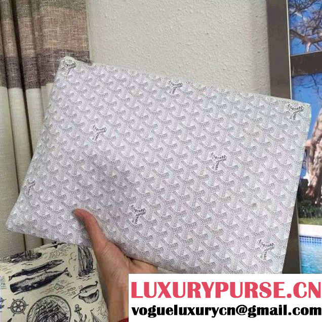 Goyard Medium Zipped Pouch In White (1A171-6090228 )