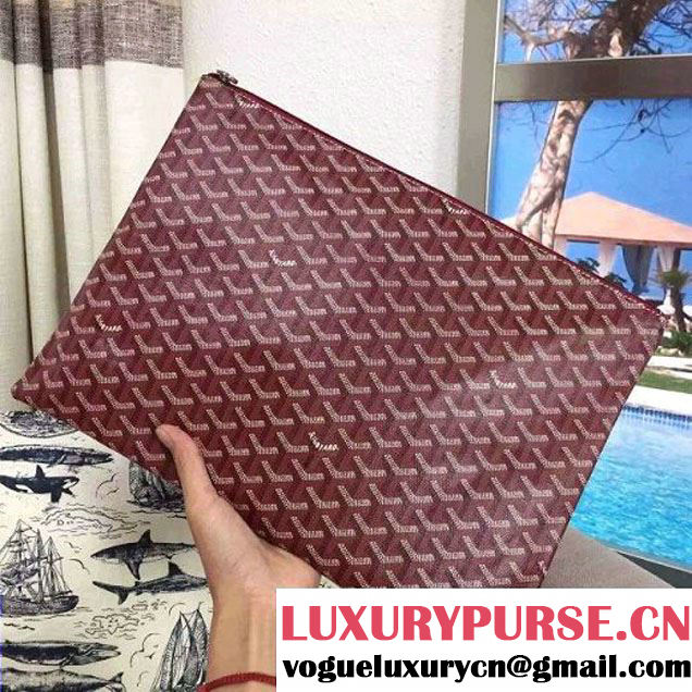 Goyard Medium Zipped Pouch In Burgundy (1A171-6090237 )