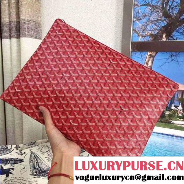 Goyard Medium Zipped Pouch In Red (1A171-6090238 )