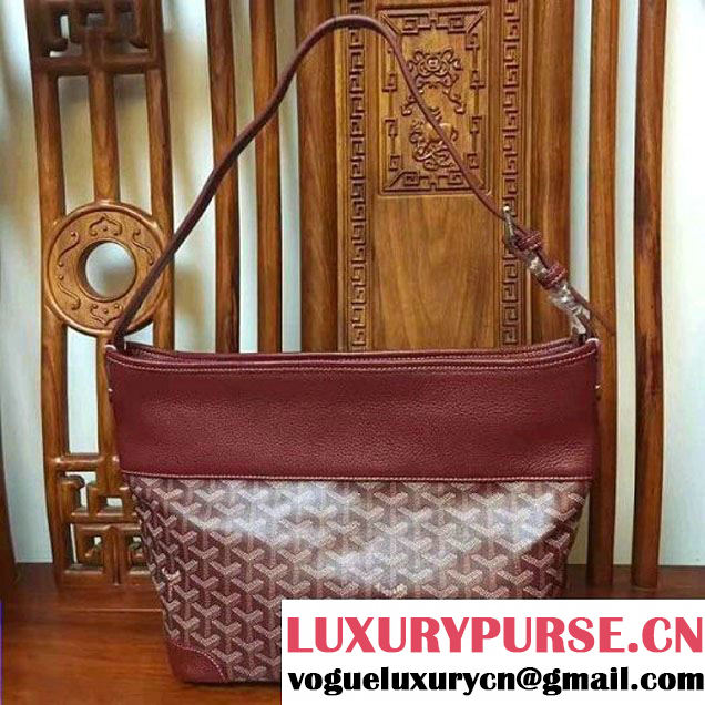 Goyard Leather and Canvas Shopping Bag Burgundy (1A171-7062931 )