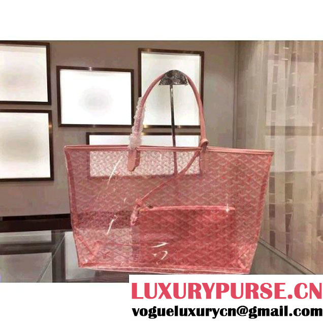 Goyard Saint Louis Transparent Shopping Tote Bag Pink (1a178-6041854 )