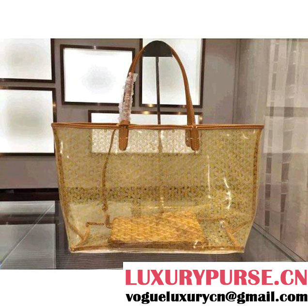 Goyard Saint Louis Transparent Shopping Tote Bag Yellow (1a178-6041853 )