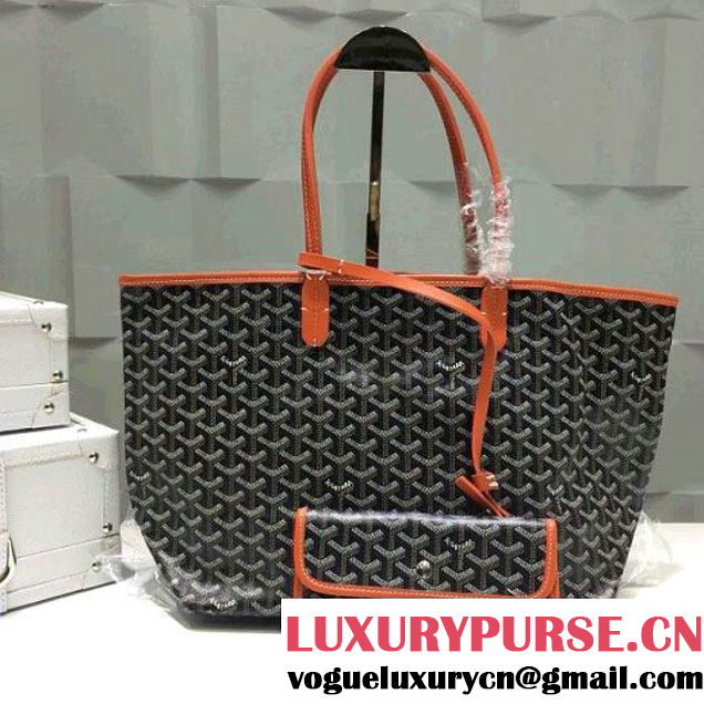 Goyard Medium/Large Shipping Tote Bag in Black/Orange (1a178-6061241 )