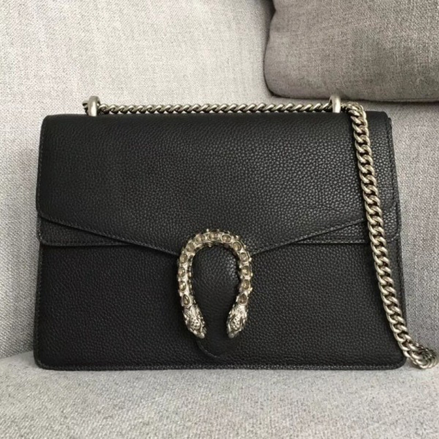 Gucci Dionysus Leather Medium Shoulder Bag 403348 Black 2018 Collection