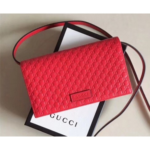 Gucci GG Signature Crossbody Bag 466507 Red 2018