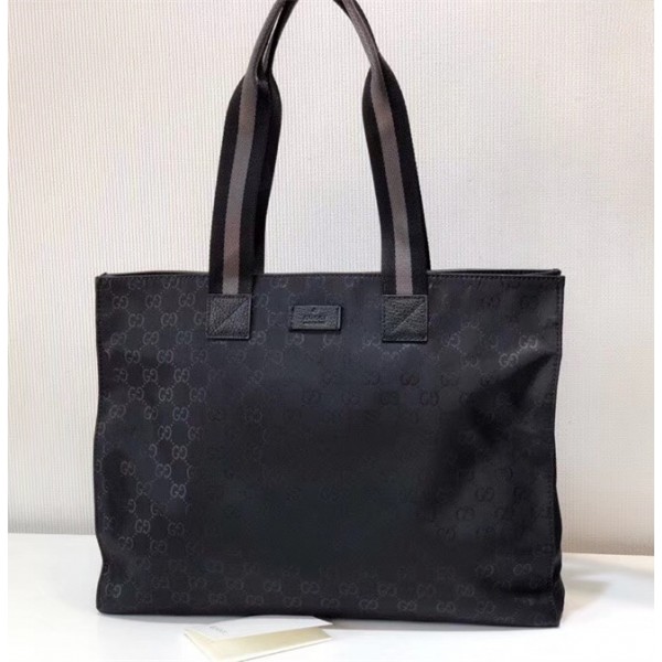 Gucci GG Nylon Shopping Tote 449176 Black/Grey 2017