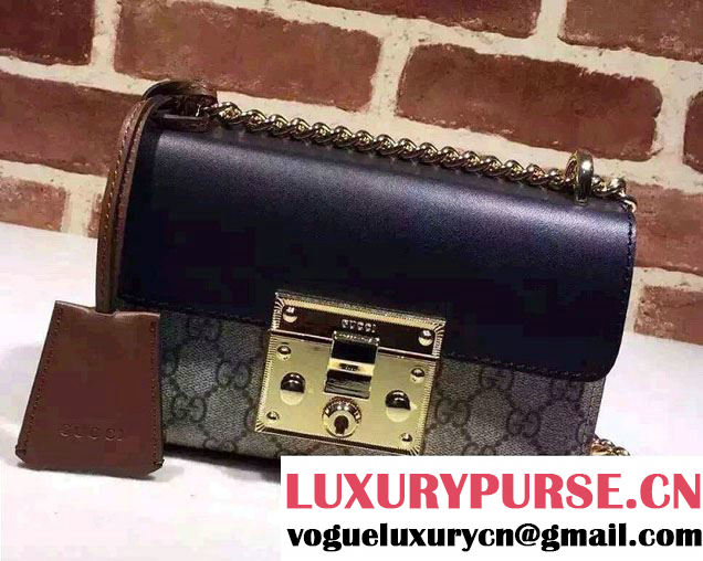 Gucci Padlock GG Supreme Shoulder Bag 409487 Black 2015/2016