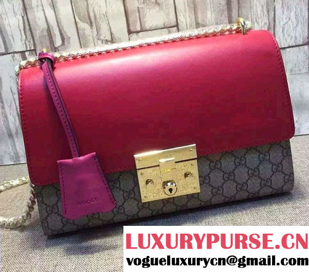 Gucci Padlock GG Supreme Shoulder Bag 409486 Red 2015/2016