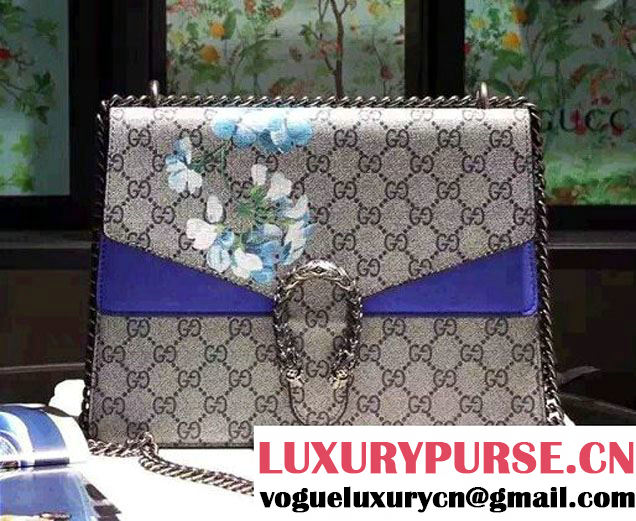 Gucci Dionysus GG Blue Blooms Shoulder Medium Bag 403348 2016