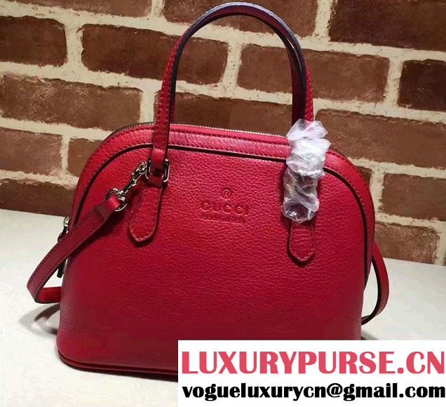 Gucci Convertible Mini Dome Leather Cross Body Bag 341504 Red