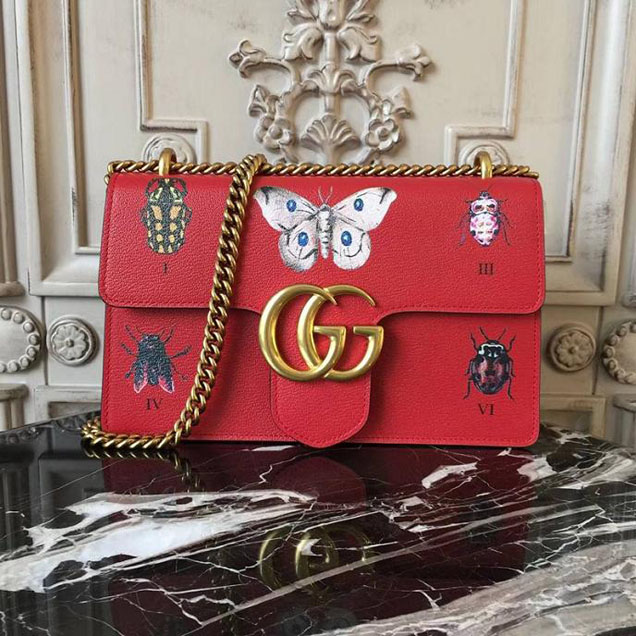 Gucci GG Marmont Box Shoulder Bag 2018 Collection Red