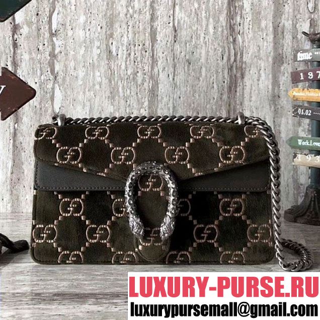 Gucci Dionysus GG Velvet Small Shoulder Bag 499623 Olive 2018 (SLP-8010524 )