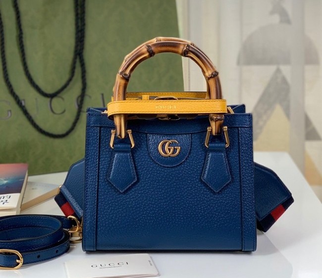 Gucci Diana Leather Mini Tote Bag 702732 Royal Blue 2022