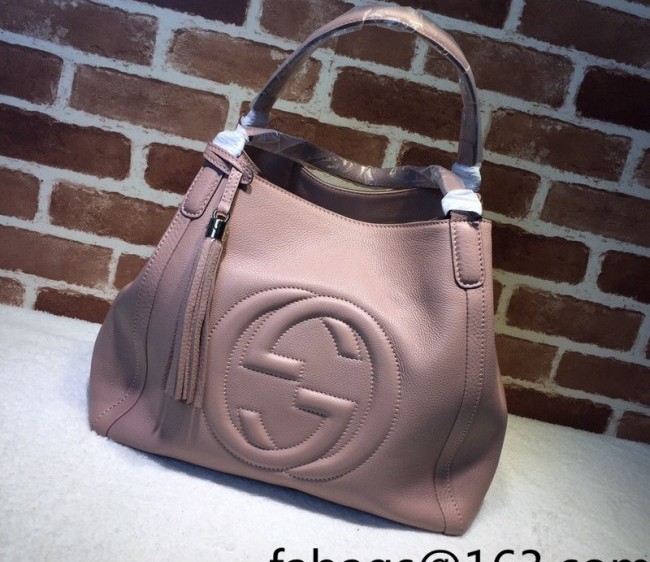 Gucci Interlocking G Leather Medium Top Handle bag 282309 Nude Pink 2022