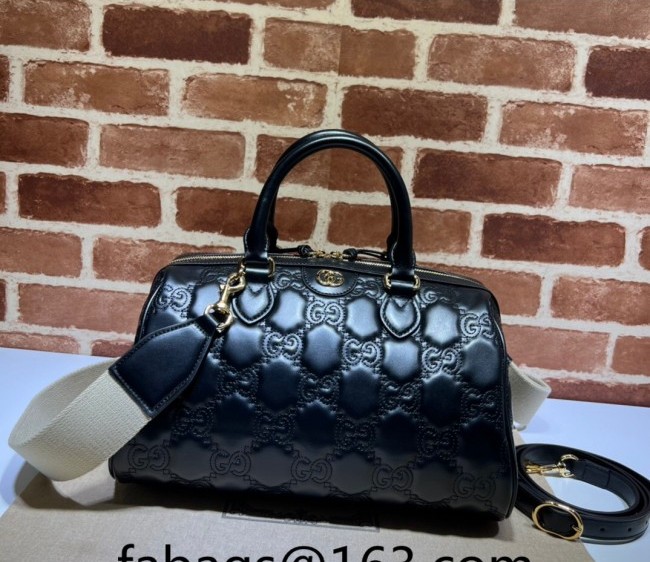 Gucci GG Matelasse Leather Top Handle Bag ?702242 Black 2022