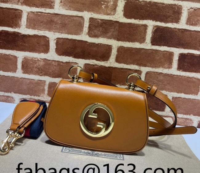 Gucci Blondie Leather Mini Bag with Interlocking G 698643 Light Brown 2022