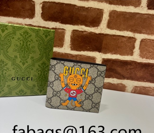 Gucci Cat Print GG Canvas Wallet 451268 2022