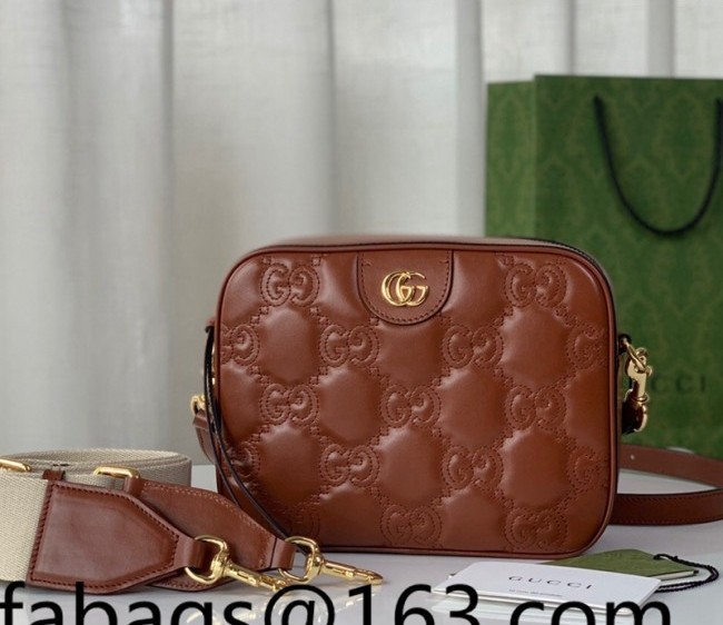 Gucci GG Matelasse Leather Shoulder Bag 702234 Brown 2022