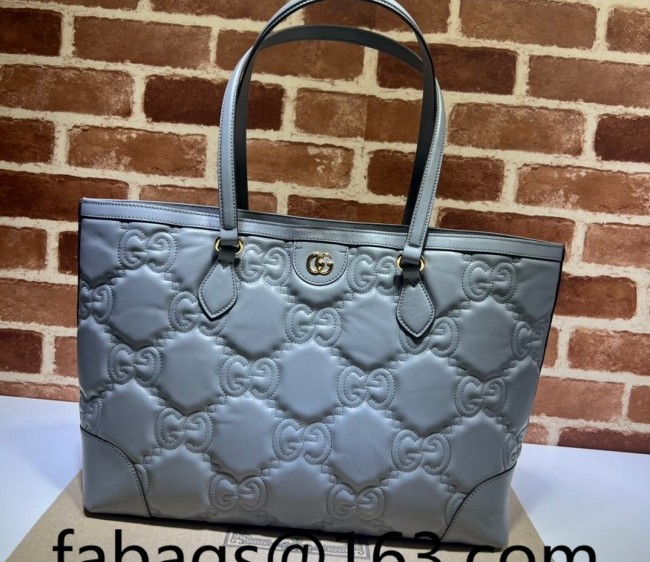 Gucci GG Matelasse Leather Ophidia Medium Tote bag 631685 Dusty Grey 2022