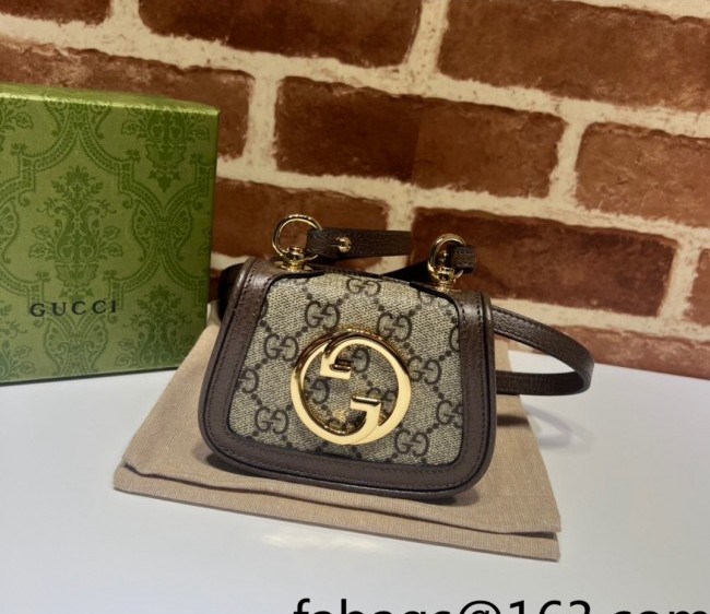 Gucci Blondie GG Canvas Card Case Wallet with Interlocking G 698635 Brown 2022