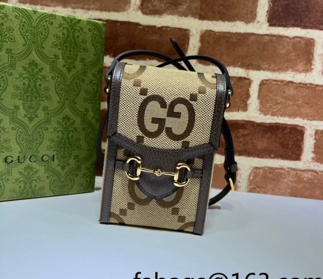 Gucci Horsebit 1955 Jumbo GG Canvas Mini Bag 625615 Camel Brown 2022