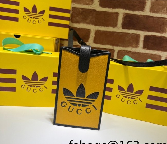 adidas x Gucci Leather Phone Case 702203 Yellow 2022