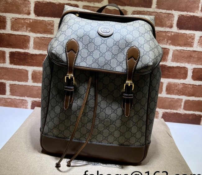 Gucci Medium GG Canvas Backpack with Interlocking G ?696013 Beige 2022