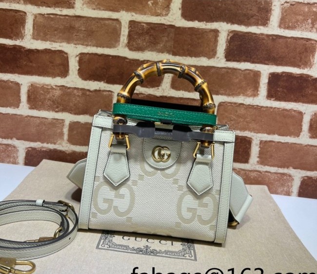 Gucci Diana Jumbo GG Canvas Mini Tote Bag 702732 White 2022