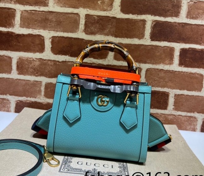 Gucci Diana Leather Mini Tote Bag 702732 Light Blue 2022