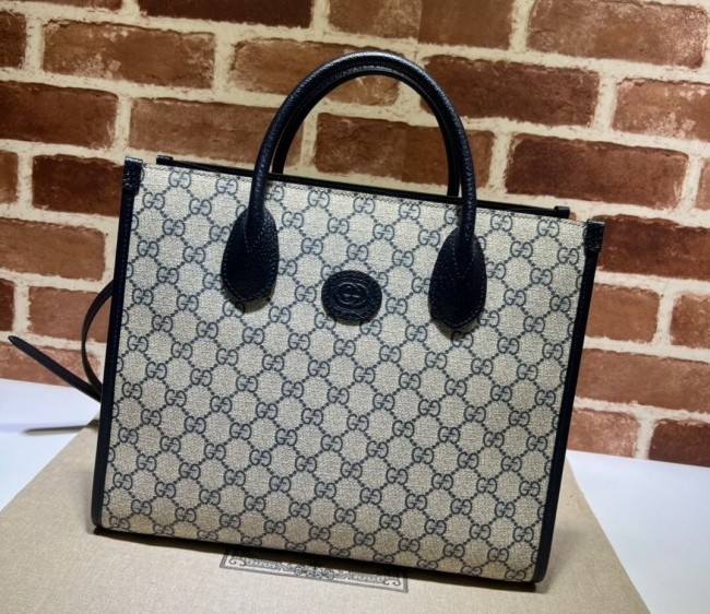 Gucci GG Canvas Small Tote Bag ?659983 Beige/Blue 2022